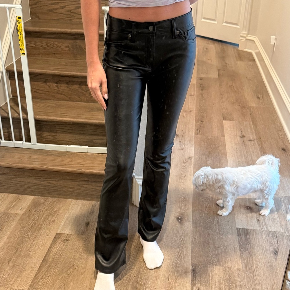 Black Faux Leather Pants